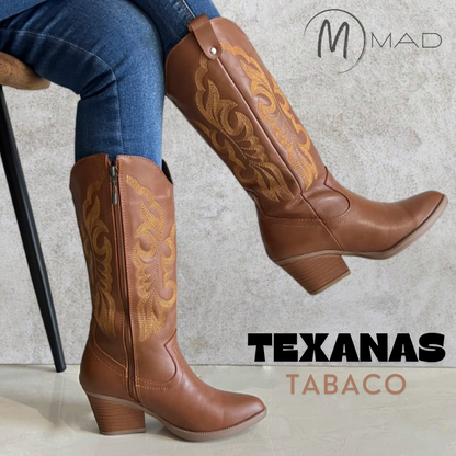 Botas Texanas En Cuero Dama